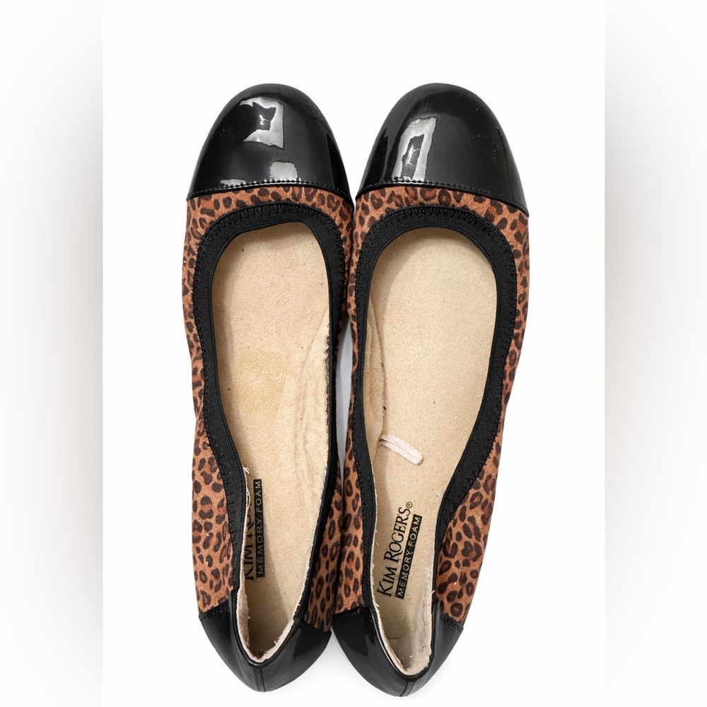 Kim Rogers Black and Brown Animal Print Flats